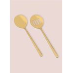 Casa si Gradina - Bucatarie si vesela - Ustensile bucatarie - Seturi ustensile de bucatarie - Set ustensile de servire, Hermia, inox, auriu, 2 piese, 25 cm - Infinity.ro