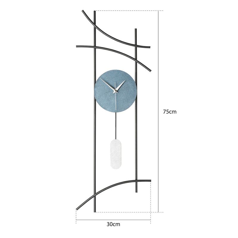 Casa si Gradina - Decoratiuni - Ceasuri - Ceas de perete decorativ, Wallxpert, metal, albastru gri, diametru 75 cm - Infinity.ro