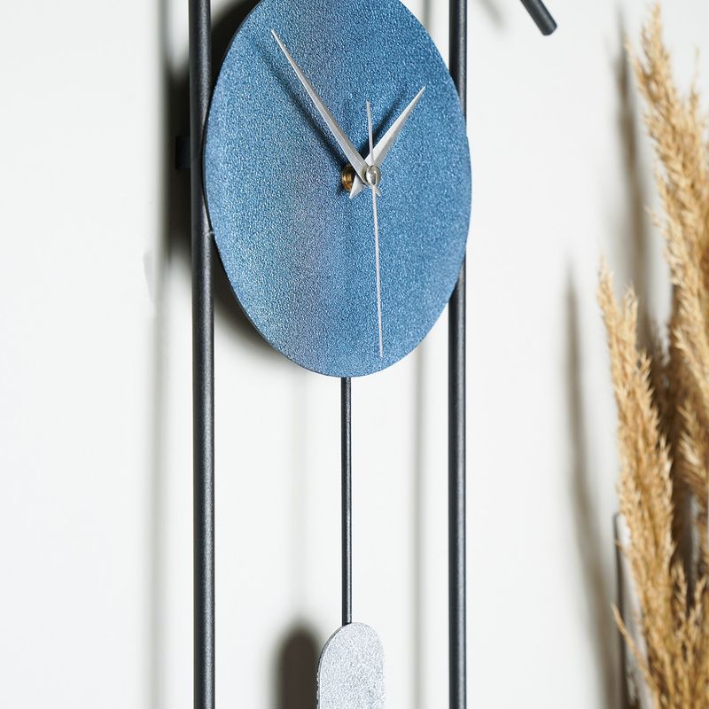 Casa si Gradina - Decoratiuni - Ceasuri - Ceas de perete decorativ, Wallxpert, metal, albastru gri, diametru 75 cm - Infinity.ro
