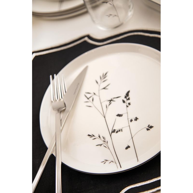Casa si Gradina - Bucatarie si vesela - Vesela si tacamuri - Servicii de masa - Set de masa, Hermia, portelan, alb negru, 27 piese - Infinity.ro