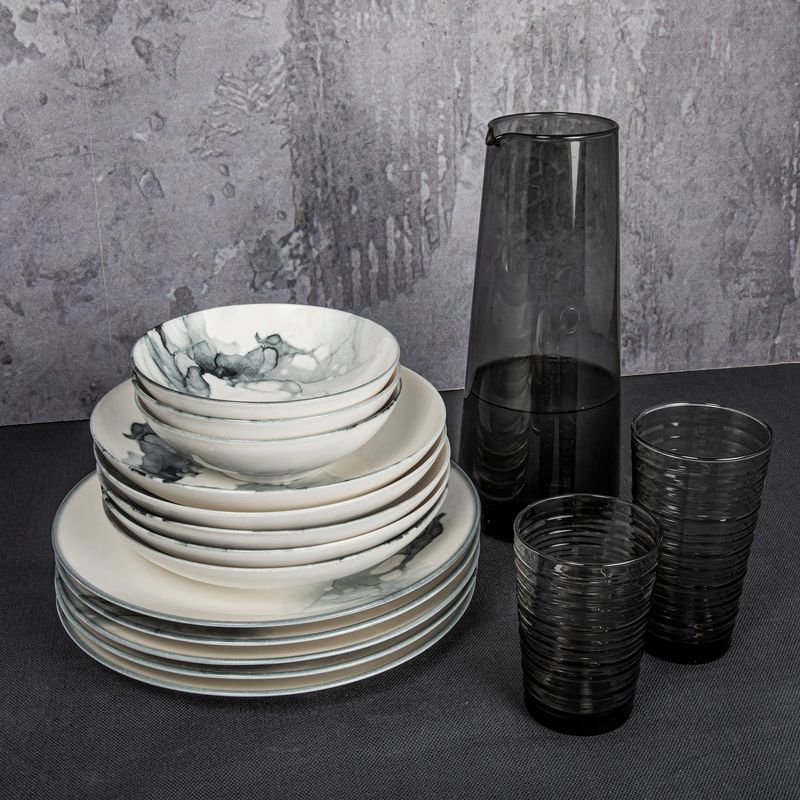 Casa si Gradina - Bucatarie si vesela - Vesela si tacamuri - Servicii de masa - Serviciu de masa, Hermia, multicolor, 24 piese, 100% portelan, rezistent la microunde si masina de spalat vase - Infinity.ro