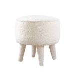 Casa si Gradina - Mobilier - Scaune si fotolii - Tabureti - Taburet, Atelier Del Sofa, blana artificiala, alb, diametru 38 cm, inaltime 37 cm - Infinity.ro