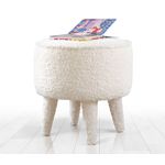 Casa si Gradina - Mobilier - Scaune si fotolii - Tabureti - Taburet, Atelier Del Sofa, blana artificiala, alb, diametru 38 cm, inaltime 37 cm - Infinity.ro