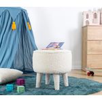 Casa si Gradina - Mobilier - Scaune si fotolii - Tabureti - Taburet, Atelier Del Sofa, blana artificiala, alb, diametru 38 cm, inaltime 37 cm - Infinity.ro