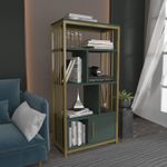 Casa si Gradina - Mobilier - Biblioteci si rafturi - Biblioteci - Biblioteca, Hanah Home, pal melaminat, verde auriu, 60x29.6x120 cm - Infinity.ro