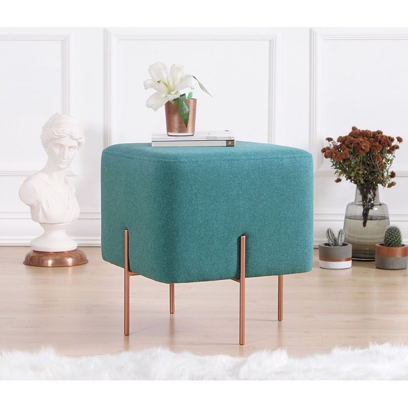 Casa si Gradina - Mobilier - Scaune si fotolii - Tabureti - Taburet, Atelier Del Sofa, bumbac si in, verde deschis, 40x40x42 cm - Infinity.ro