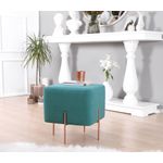 Casa si Gradina - Mobilier - Scaune si fotolii - Tabureti - Taburet, Atelier Del Sofa, bumbac si in, verde deschis, 40x40x42 cm - Infinity.ro