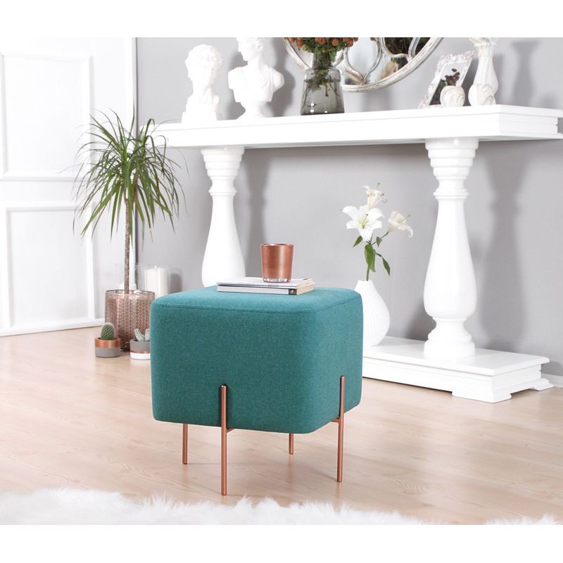 Casa si Gradina - Mobilier - Scaune si fotolii - Tabureti - Taburet, Atelier Del Sofa, bumbac si in, verde deschis, 40x40x42 cm - Infinity.ro