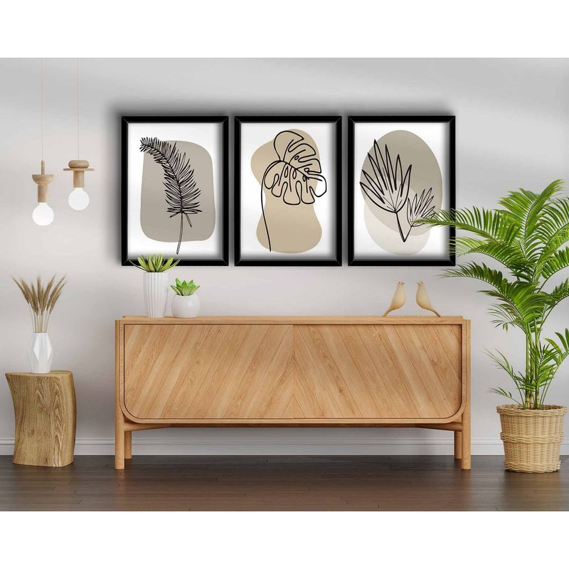 Casa si Gradina - Decoratiuni - Tablouri - Set tablouri decorative, Wallxpert, mdf, bej alb negru, 38x53 cm, 3 piese - Infinity.ro