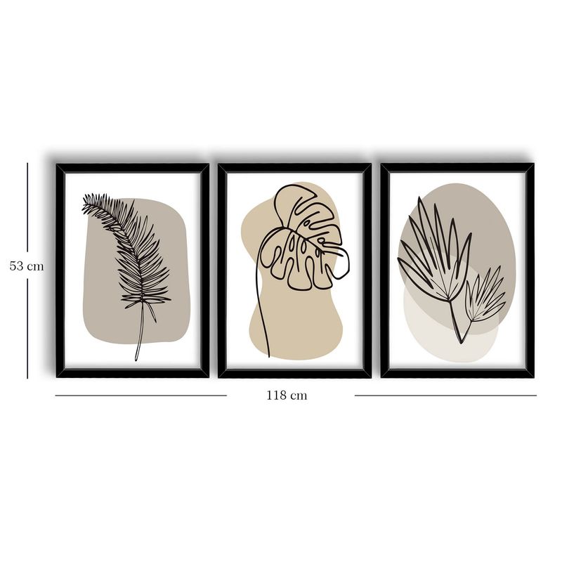 Casa si Gradina - Decoratiuni - Tablouri - Set tablouri decorative, Wallxpert, mdf, bej alb negru, 38x53 cm, 3 piese - Infinity.ro