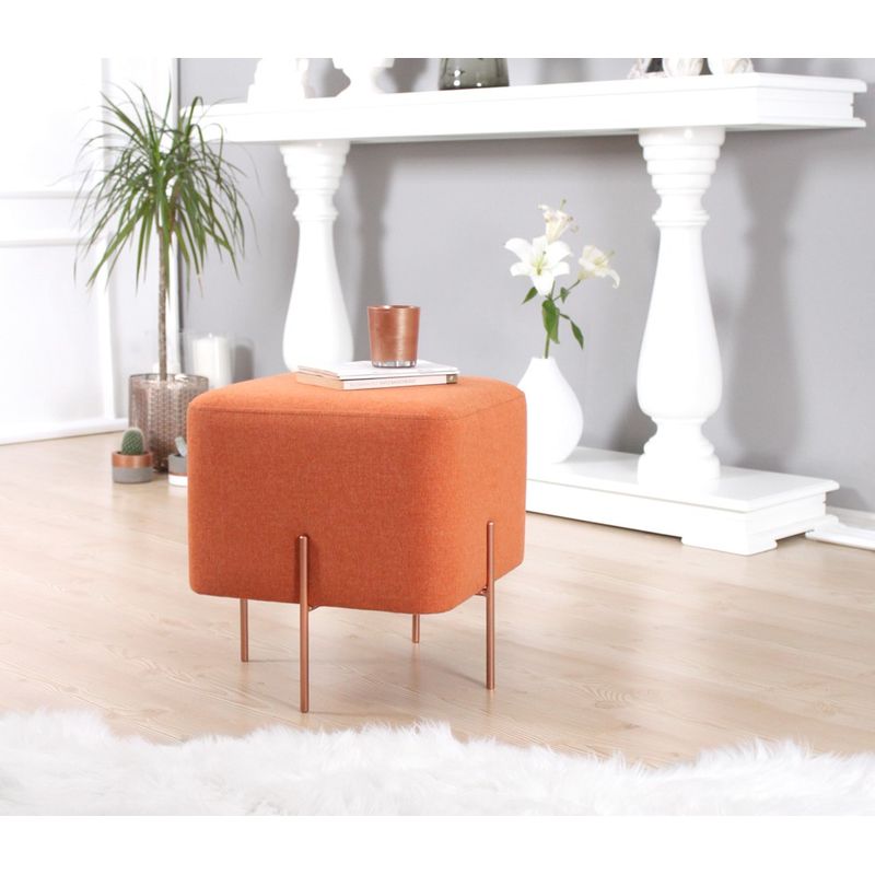 Casa si Gradina - Mobilier - Scaune si fotolii - Tabureti - Taburet, Atelier Del Sofa, bumbac si in, portocaliu, 40x40x42 cm - Infinity.ro