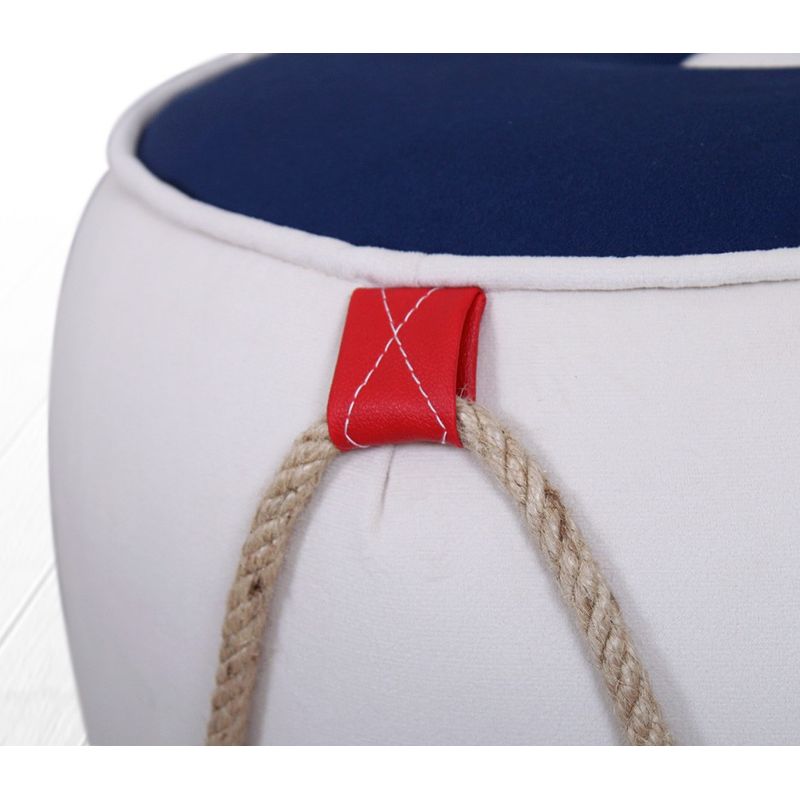 Casa si Gradina - Mobilier - Scaune si fotolii - Tabureti - Taburet, Atelier Del Sofa, bumbac si catifea, albastru si alb, 45x45x47 cm - Infinity.ro