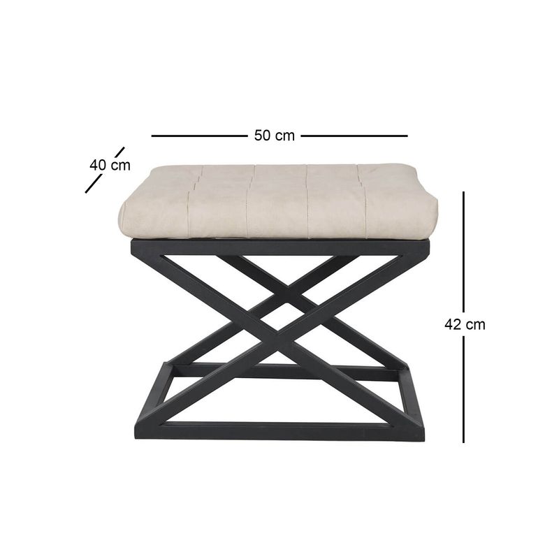 Casa si Gradina - Mobilier - Scaune si fotolii - Tabureti - Taburet, Atelier Del Sofa, metal, alb-negru, 42x50x40 cm - Infinity.ro