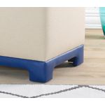 Casa si Gradina - Mobilier - Scaune si fotolii - Tabureti - Taburet, Atelier Del Sofa, bumbac si in, crem si albastru, 50x50x47 cm - Infinity.ro