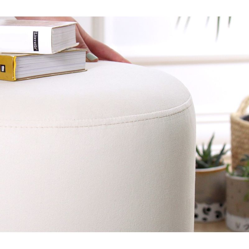 Casa si Gradina - Mobilier - Scaune si fotolii - Tabureti - Taburet, Atelier Del Sofa, catifea si bumbac, crem, 43x38 cm - Infinity.ro