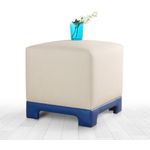 Casa si Gradina - Mobilier - Scaune si fotolii - Tabureti - Taburet, Atelier Del Sofa, bumbac si in, crem si albastru, 50x50x47 cm - Infinity.ro