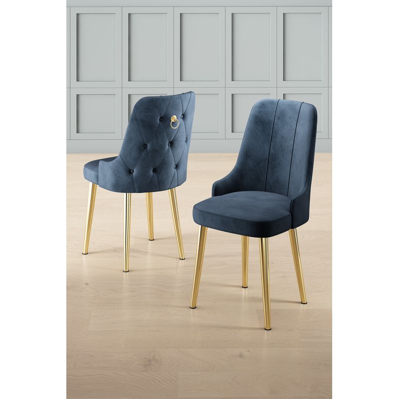 Casa si Gradina - Mobilier - Scaune si fotolii - Scaune - Set scaune, Hanah Home, metal, antracit si auriu, 46x46x94 cm - Infinity.ro