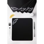 Casa si Gradina - Textile si covoare - Textile bucatarie - Fete de masa - Set suporturi de masa, Hermia, mdf si lemn, negru, 27x25 cm, 6 bucati - Infinity.ro