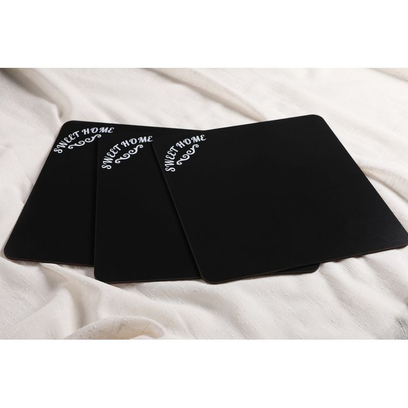 Casa si Gradina - Textile si covoare - Textile bucatarie - Fete de masa - Set suporturi de masa, Hermia, mdf si lemn, negru, 27x25 cm, 6 bucati - Infinity.ro