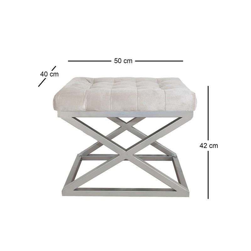 Casa si Gradina - Mobilier - Scaune si fotolii - Tabureti - Taburet, Atelier Del Sofa, metal, alb inchis, argintiu, 42x50x40 cm - Infinity.ro
