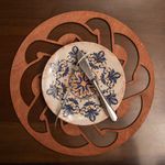 Casa si Gradina - Bucatarie si vesela - Organizare si depozitare bucatarie - Suporturi tacamuri si vase - Set suporturi de masa, Hermia, lemn, roz, 36x36 cm, 6 piese, 790PYN1152 - Infinity.ro