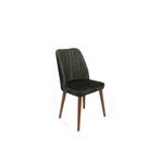 Casa si Gradina - Mobilier - Scaune si fotolii - Scaune - Set scaune, Hanah Home, catifea, kaki si nuc, 50x49x90 cm - Infinity.ro