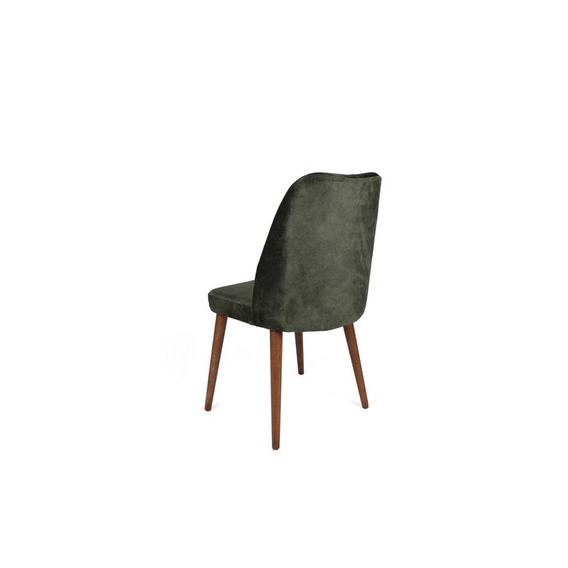 Casa si Gradina - Mobilier - Scaune si fotolii - Scaune - Set scaune, Hanah Home, catifea, kaki si nuc, 50x49x90 cm - Infinity.ro