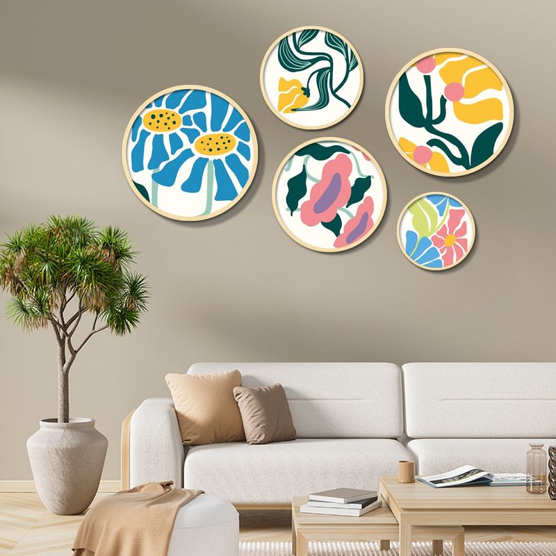 Casa si Gradina - Decoratiuni - Tablouri - Set tablouri decorative, Wallxpert, lemn masiv, multicolor, 5 piese, 43.5x43.5 cm, 693BSE6102 - Infinity.ro
