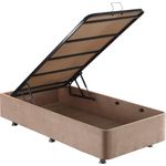 Casa si Gradina - Mobilier - Seturi de mobilier - Seturi dormitor - Set dormitor, Hanah Home, otel si stofa soho, maro deschis, 80x180 cm - Infinity.ro