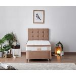 Casa si Gradina - Mobilier - Seturi de mobilier - Seturi dormitor - Set dormitor, Hanah Home, otel si stofa soho, maro deschis, 80x180 cm - Infinity.ro