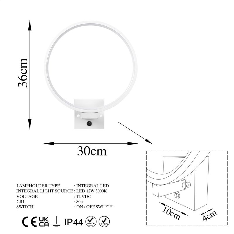 Casa si Gradina - Corpuri si surse de iluminat - Plafoniere, aplice si spoturi - Aplica led, Opviq, metal, alb, 30x36x9 cm - Infinity.ro