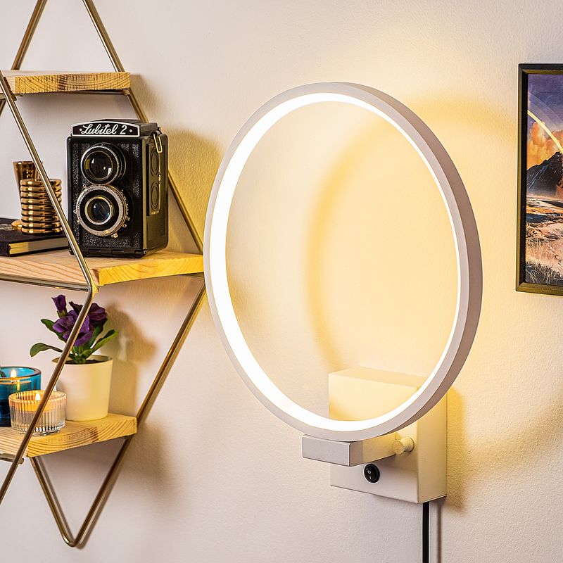 Casa si Gradina - Corpuri si surse de iluminat - Plafoniere, aplice si spoturi - Aplica led, Opviq, metal, alb, 30x36x9 cm - Infinity.ro