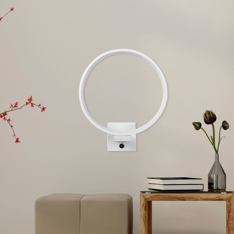 Casa si Gradina - Corpuri si surse de iluminat - Plafoniere, aplice si spoturi - Aplica led, Opviq, metal, alb, 30x36x9 cm - Infinity.ro