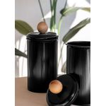 Casa si Gradina - Bucatarie si vesela - Organizare si depozitare bucatarie - Borcane si capace - Set cutii depozitare, Hermia, metal galvanizat, negru, 10x10x22 cm, 3 piese - Infinity.ro