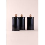 Casa si Gradina - Bucatarie si vesela - Organizare si depozitare bucatarie - Borcane si capace - Set cutii depozitare, Hermia, metal galvanizat, negru, 10x10x22 cm, 3 piese - Infinity.ro