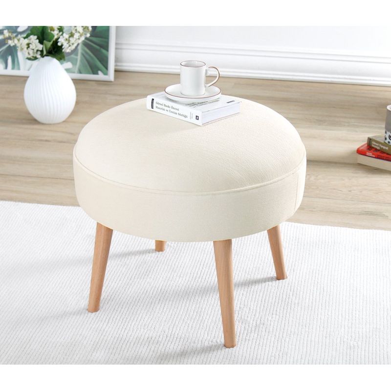 Casa si Gradina - Mobilier - Scaune si fotolii - Tabureti - Taburet, Atelier Del Sofa, lemn de fag, crem, 52x44 cm - Infinity.ro