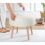 Casa si Gradina - Mobilier - Scaune si fotolii - Tabureti - Taburet, Atelier Del Sofa, lemn de fag, crem, 52x44 cm - Infinity.ro