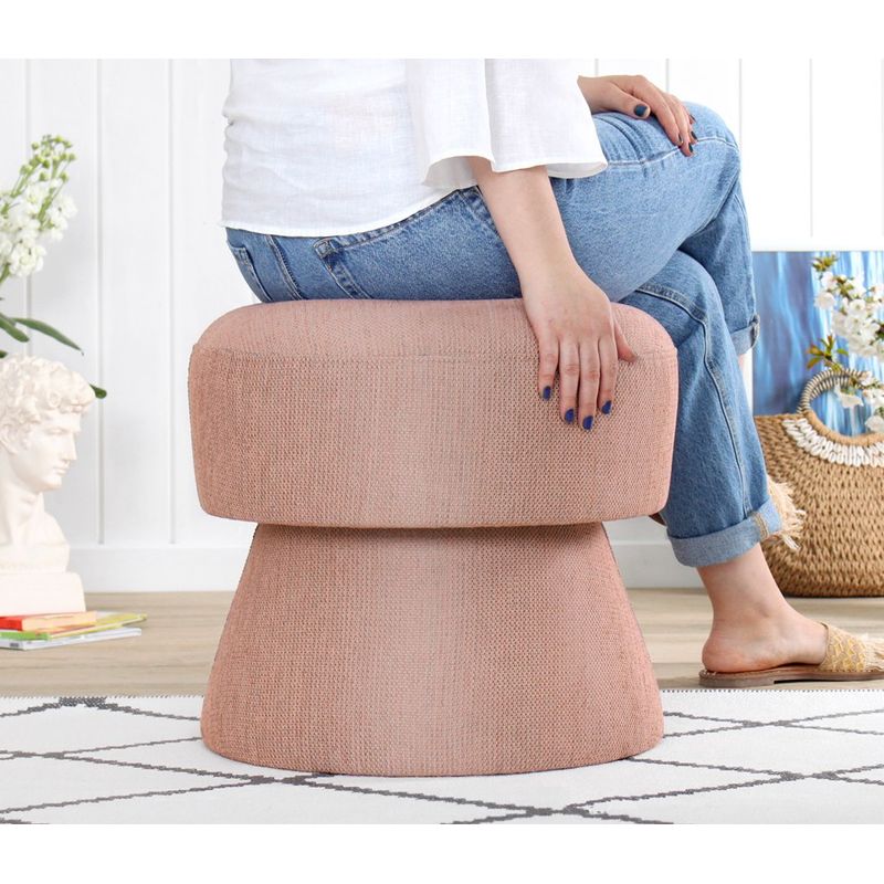 Casa si Gradina - Mobilier - Scaune si fotolii - Tabureti - Taburet, Atelier Del Sofa, bumbac si in, roz, 45x48 cm - Infinity.ro