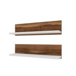 Casa si Gradina - Mobilier - Biblioteci si rafturi - Rafturi - Raft de perete, Hanah Home, pal melaminat, nuc si alb, 60x15x13 cm, set 2 bucati - Infinity.ro