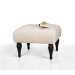 Casa si Gradina - Mobilier - Scaune si fotolii - Tabureti - Taburet, Atelier Del Sofa, catifea si bumbac, crem, 51x46x36 cm - Infinity.ro