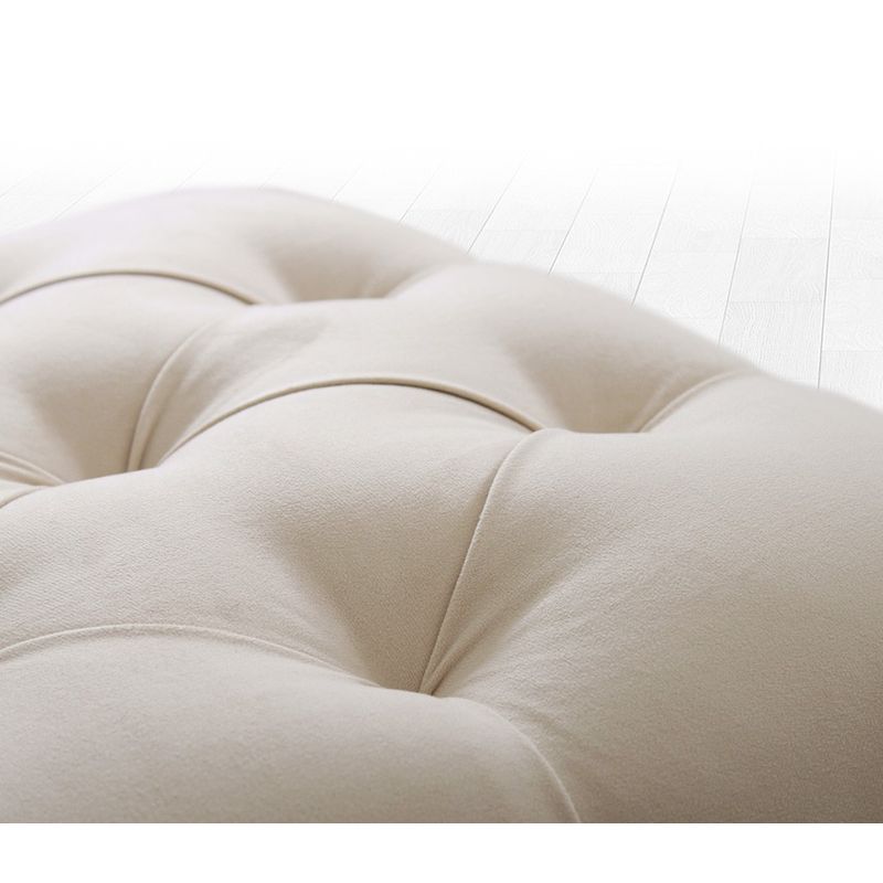 Casa si Gradina - Mobilier - Scaune si fotolii - Tabureti - Taburet, Atelier Del Sofa, catifea si bumbac, crem, 51x46x36 cm - Infinity.ro