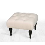 Casa si Gradina - Mobilier - Scaune si fotolii - Tabureti - Taburet, Atelier Del Sofa, catifea si bumbac, crem, 51x46x36 cm - Infinity.ro