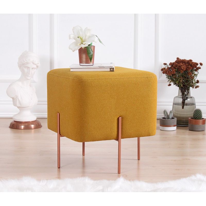 Casa si Gradina - Mobilier - Scaune si fotolii - Tabureti - Taburet, Atelier Del Sofa, bumbac si in, mustar, 40x40x42 cm - Infinity.ro