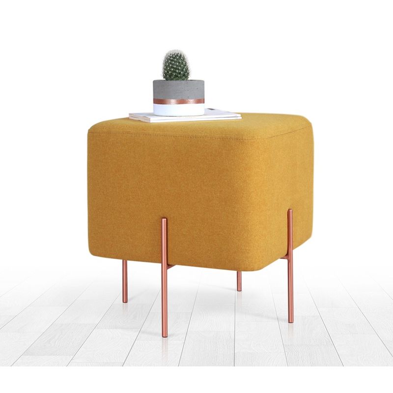 Casa si Gradina - Mobilier - Scaune si fotolii - Tabureti - Taburet, Atelier Del Sofa, bumbac si in, mustar, 40x40x42 cm - Infinity.ro