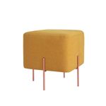 Casa si Gradina - Mobilier - Scaune si fotolii - Tabureti - Taburet, Atelier Del Sofa, bumbac si in, mustar, 40x40x42 cm - Infinity.ro