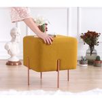 Casa si Gradina - Mobilier - Scaune si fotolii - Tabureti - Taburet, Atelier Del Sofa, bumbac si in, mustar, 40x40x42 cm - Infinity.ro