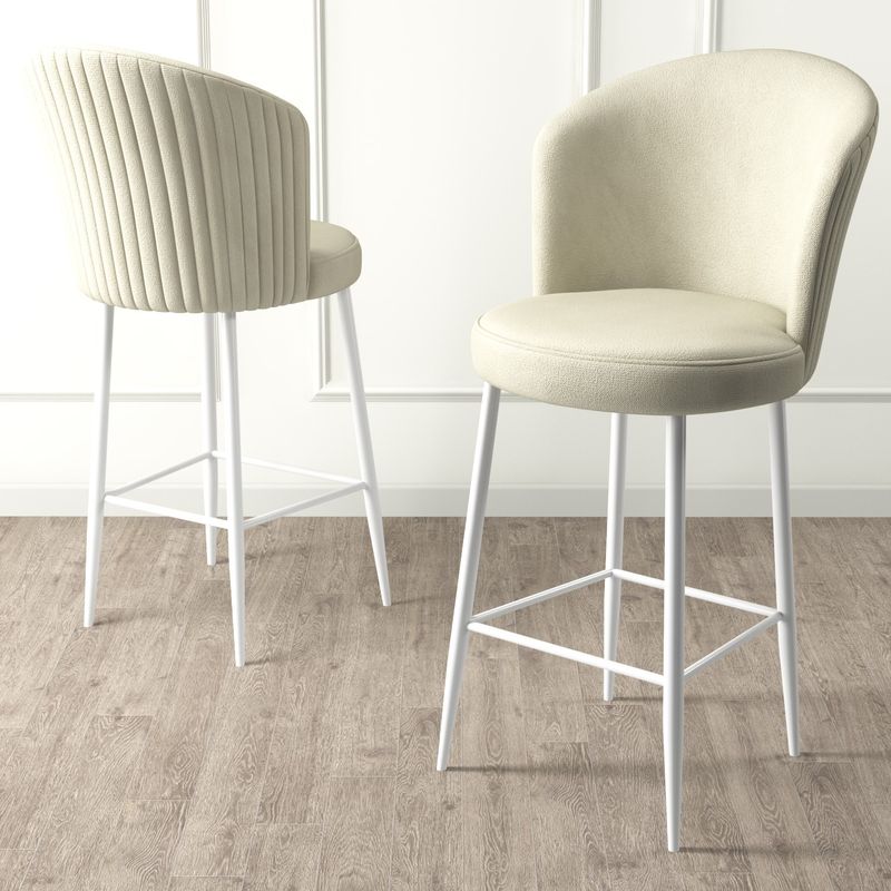 Casa si Gradina - Mobilier - Scaune si fotolii - Tabureti - Set taburete bar, Hanah Home, metal, crem alb, 46x40x107 cm, 4 piese - Infinity.ro