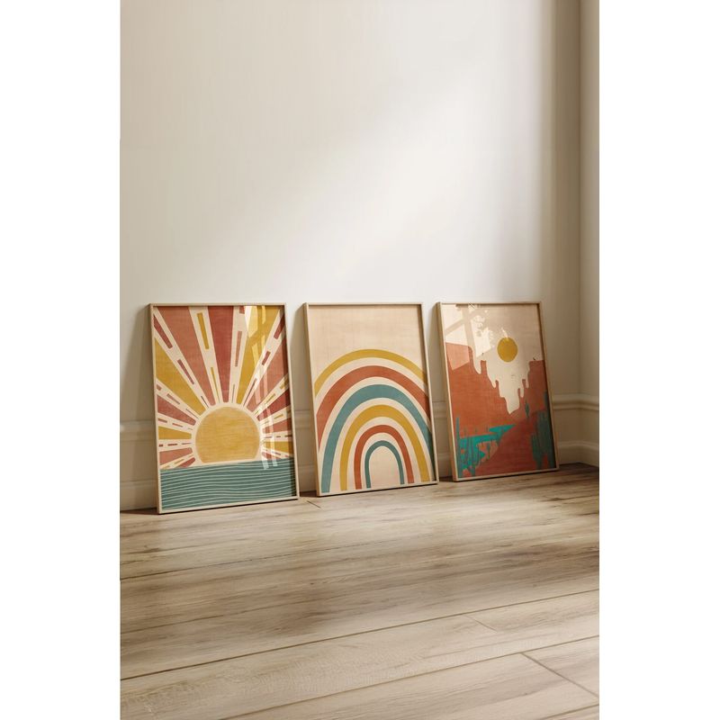Casa si Gradina - Decoratiuni - Tablouri - Set tablouri decorative inramate, Wallxpert, lemn masiv, multicolor, 33x48 cm (3 bucati), 786DKT1357 - Infinity.ro