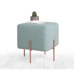 Casa si Gradina - Mobilier - Scaune si fotolii - Tabureti - Taburet, Atelier Del Sofa, bumbac si in, verde marin, 40x40x42 cm - Infinity.ro