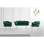 Casa si Gradina - Mobilier - Seturi de mobilier - Seturi living - Set canapele living, Hanah Home, catifea, verde, cadru metalic, 2+1+1 locuri - Infinity.ro